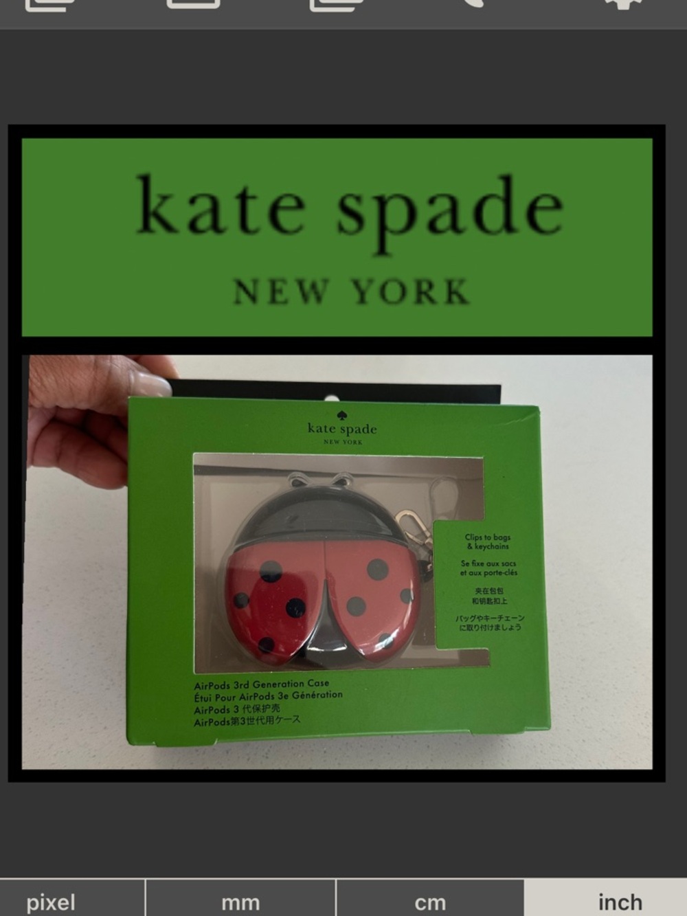 Kate Spade 3rd generation AirPod Lady  Bug Case